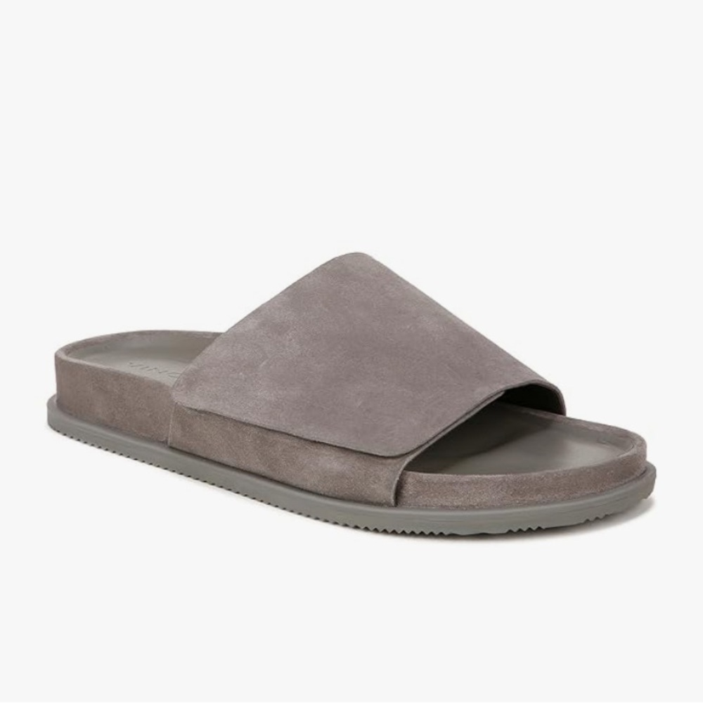 Vince | Men’s ‘Smoke’ Grey Suede Velcro Del Rey Classic Slide Sandals, size 8.5 - Picture 16 of 16